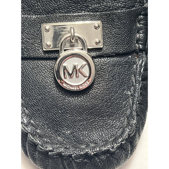Michael Kors Black Leather Moccasin Loafers - Picture 3 of 9